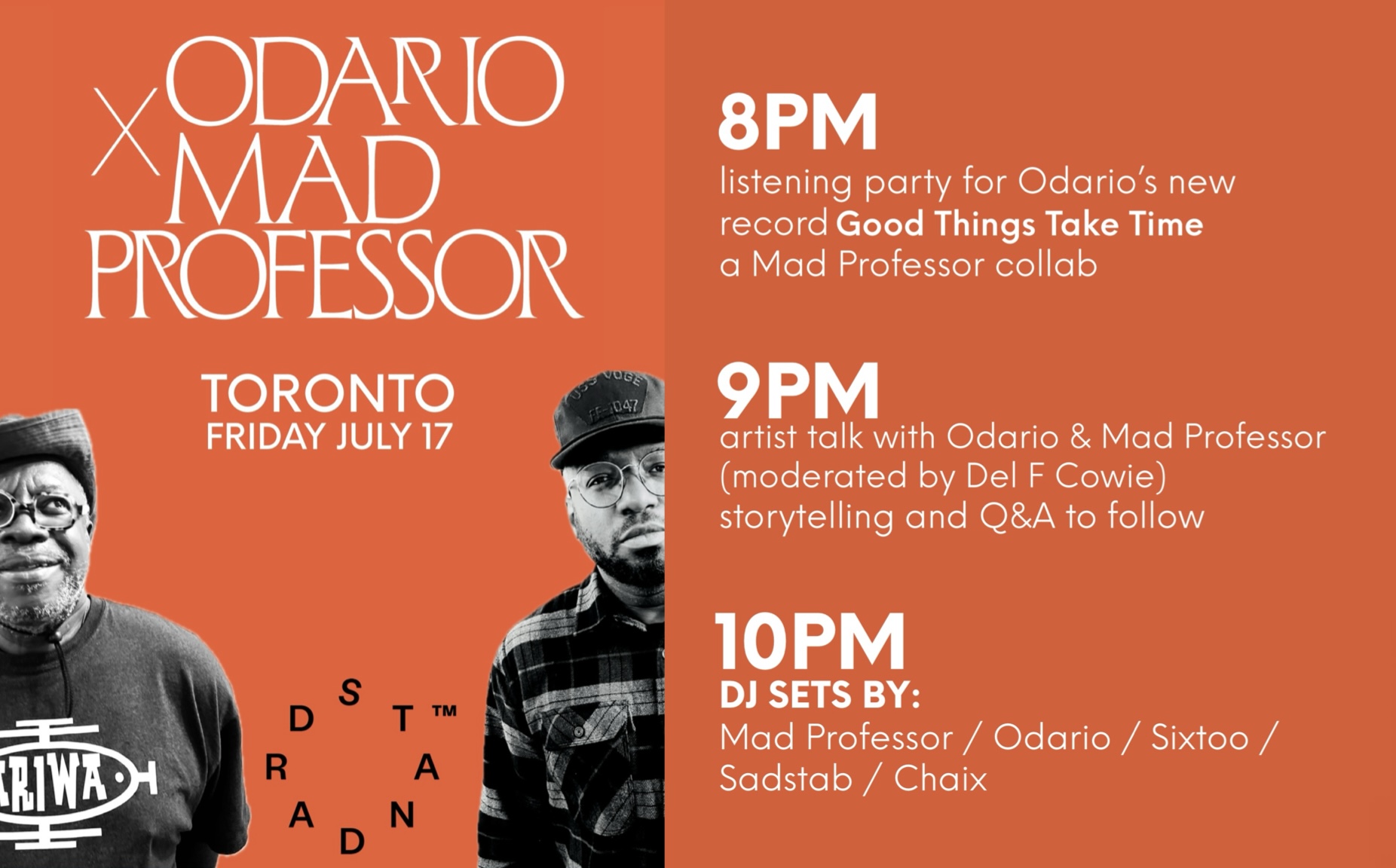 Odario x Mad Professor event flyer