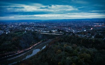 Clifton Suspension bridge drone shot
