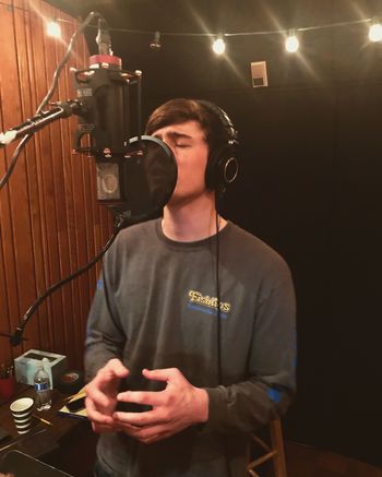 Laying down vocals at Omni Studio
