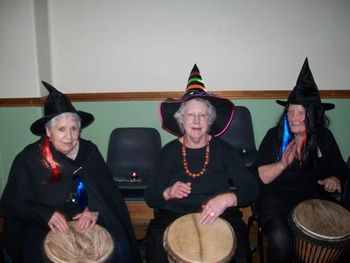 Dora, Mae and Rowena - just a normal evening!
