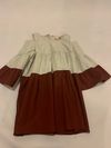 Grey & Maroon Cold Shoulder Baby Doll Shirt