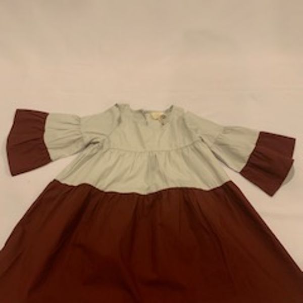 Grey & Maroon Cold Shoulder Baby Doll Shirt