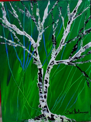 New ...Green Day#2...Winter Birch series..12x''20''....$150..
