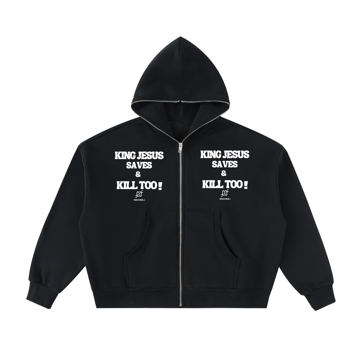  KING JESUS Fleeced Full-Zip Boxy Hoodie