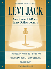 *** Canceled*** Levi Jack at The Cedar Room 