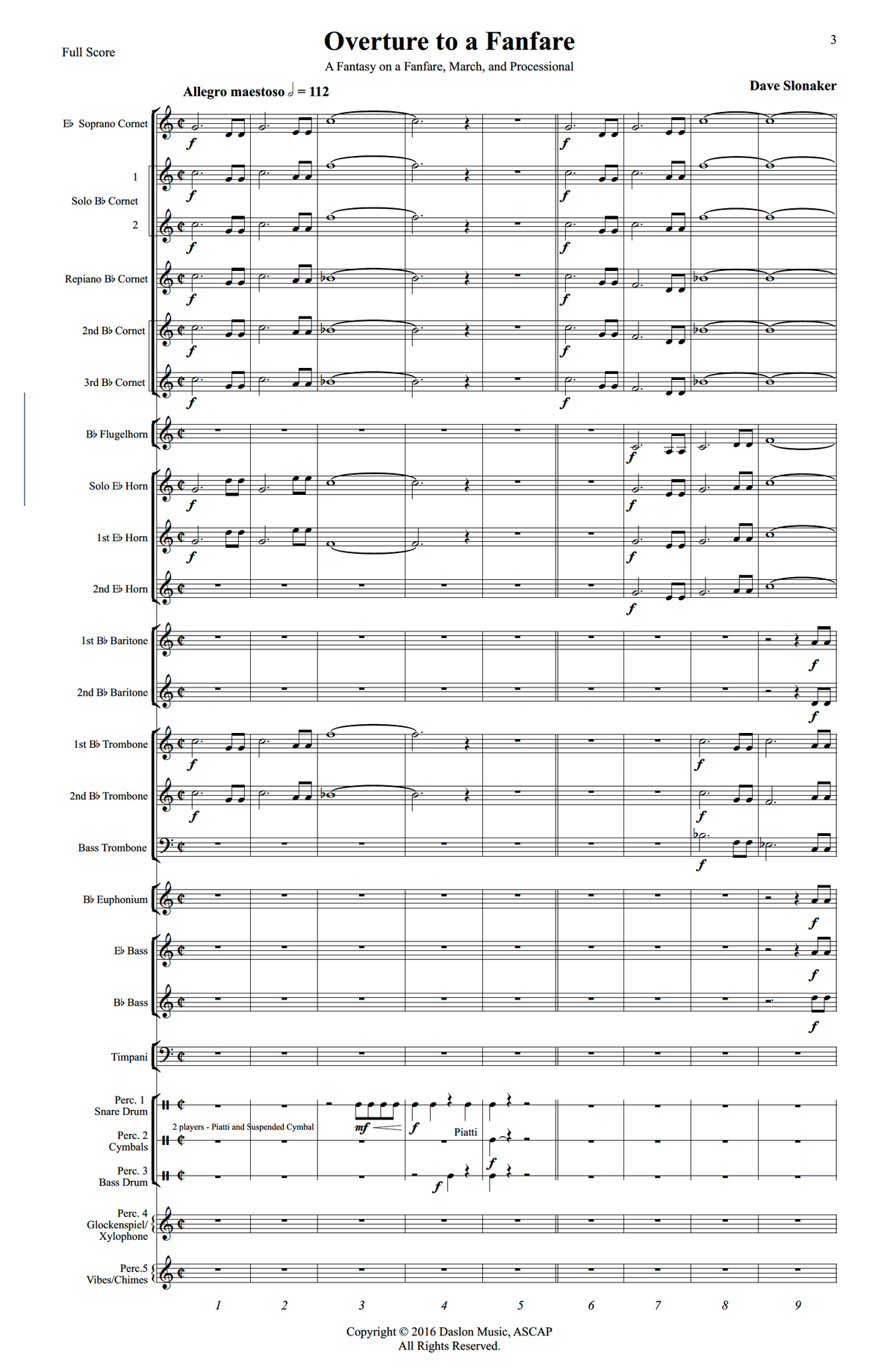 Overture to a Fanfare Score and Parts