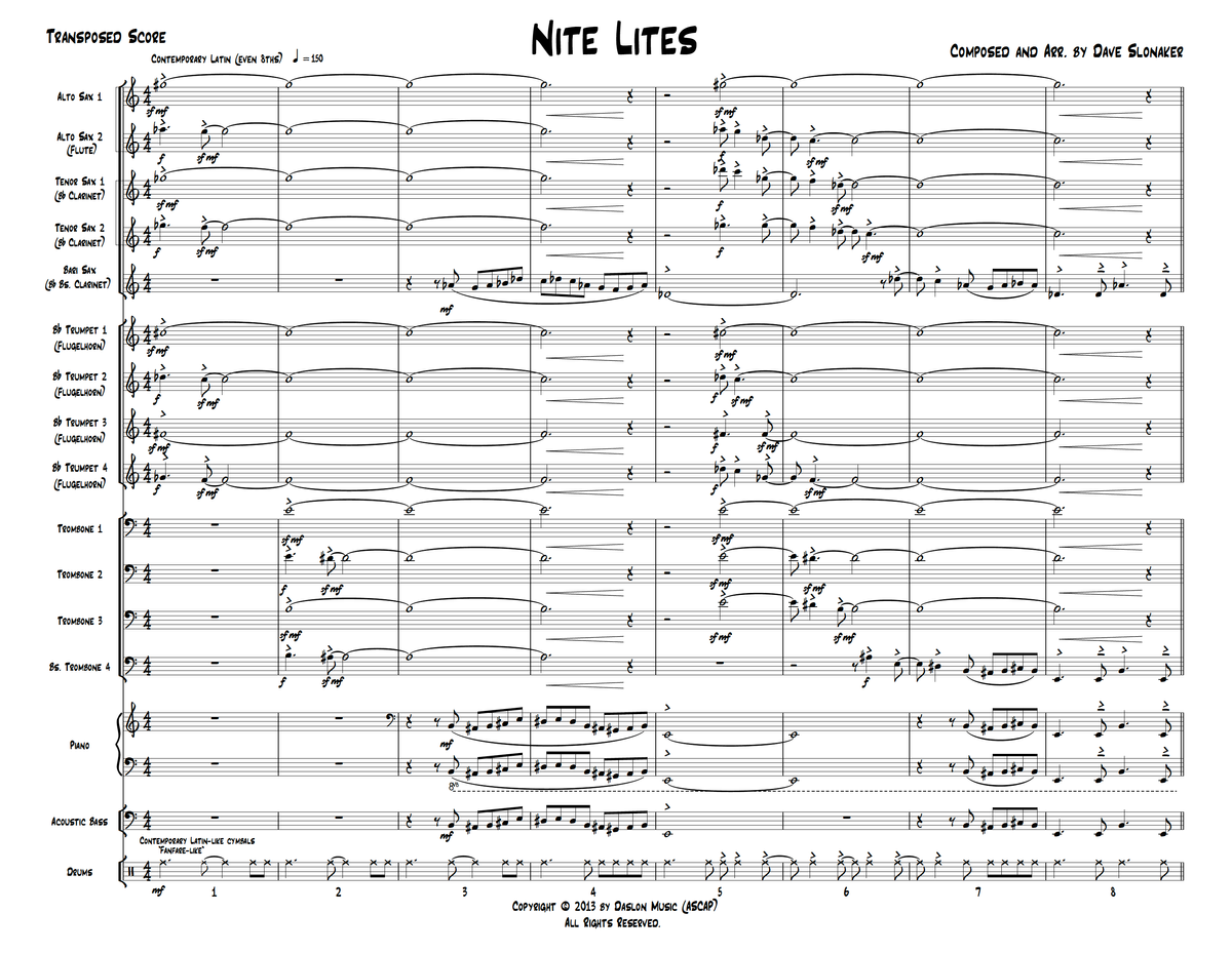 Nite Lites Score and Parts