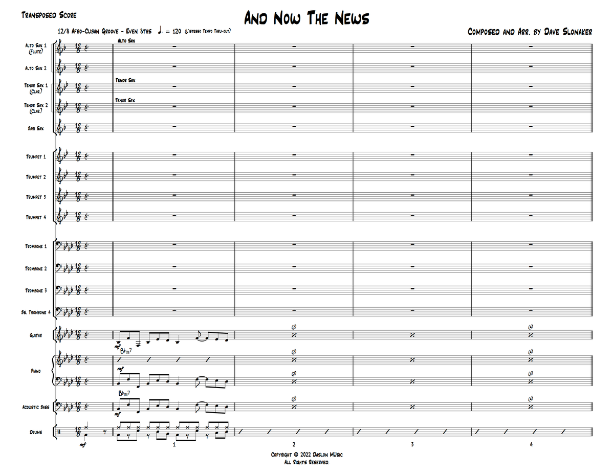 And Now the News Score and Parts