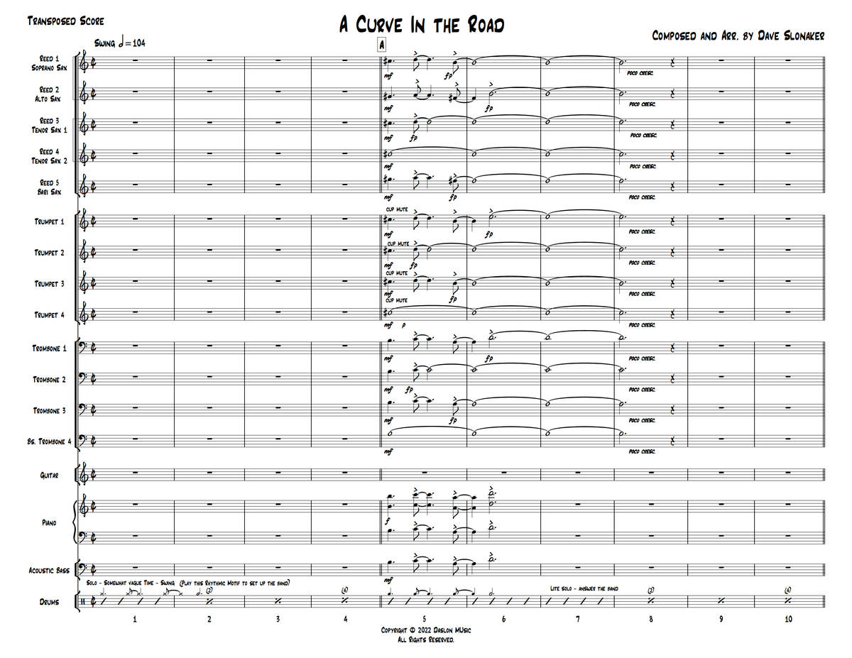 A Curve in the Road Score and Parts