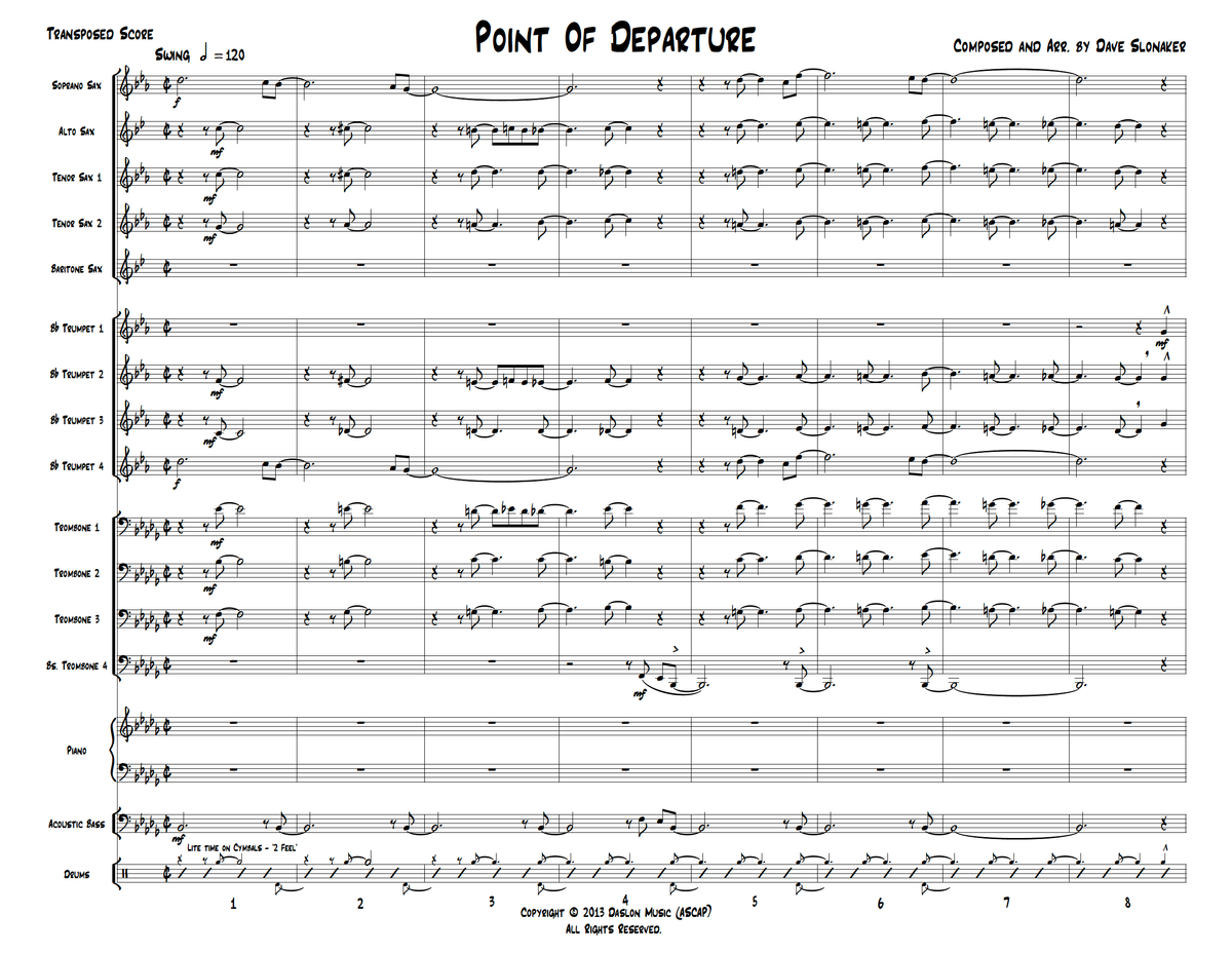 Point of Departure Score and Parts