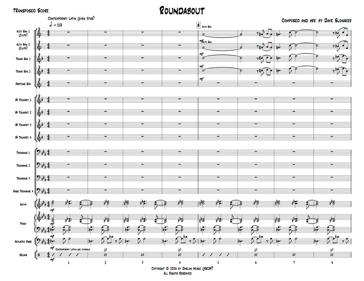 Roundabout Score and Parts