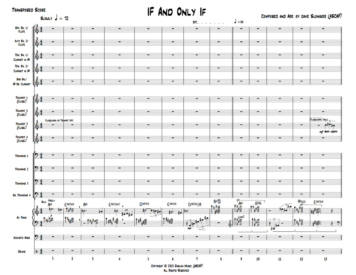 If And Only If Score and Parts