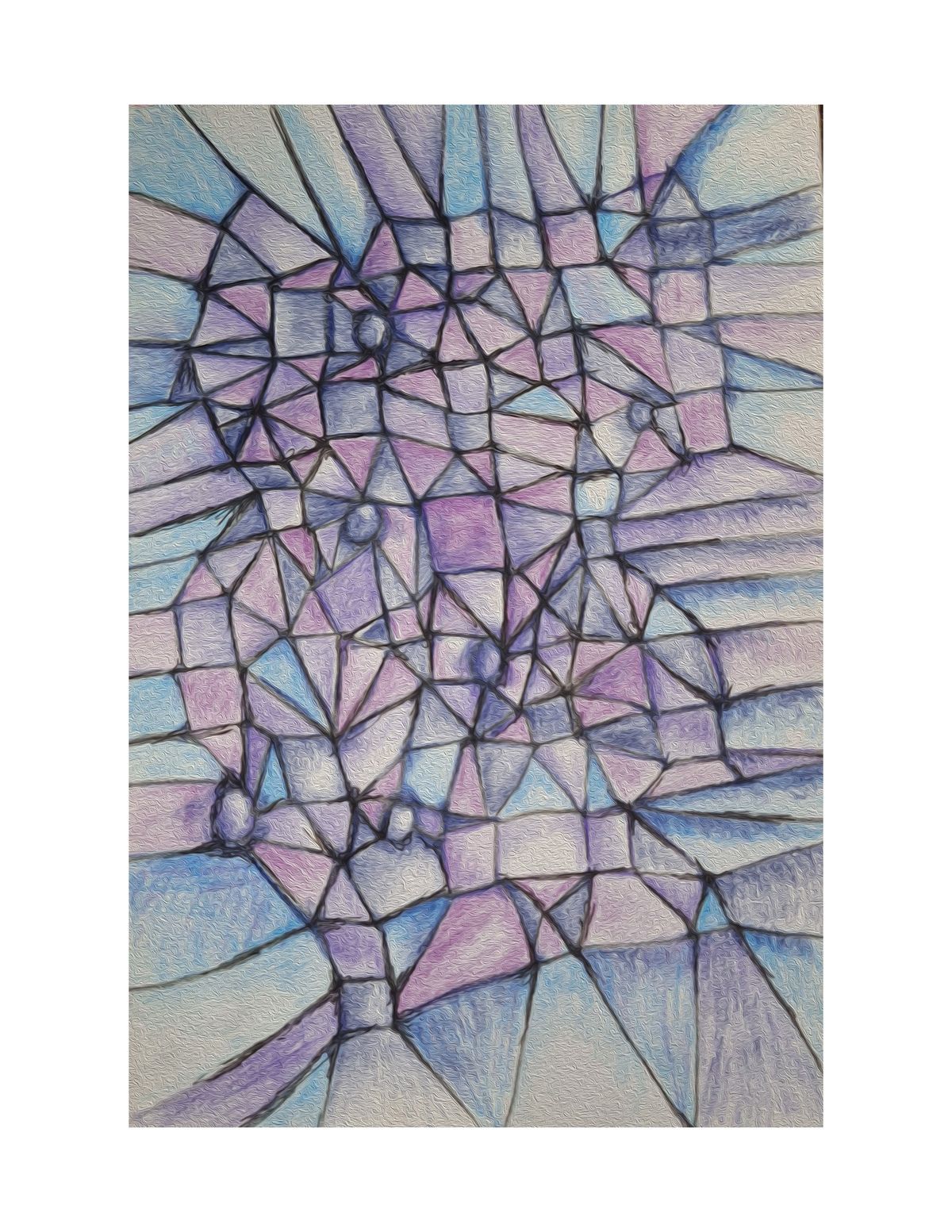 Wall art, Line art blue 