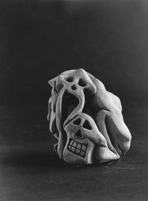 Rock Scream Clay Sculpture (20cm Tall)
