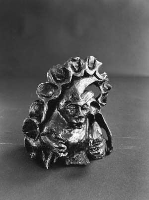 Man in the Mask Clay Sculpture (25cm tall)
