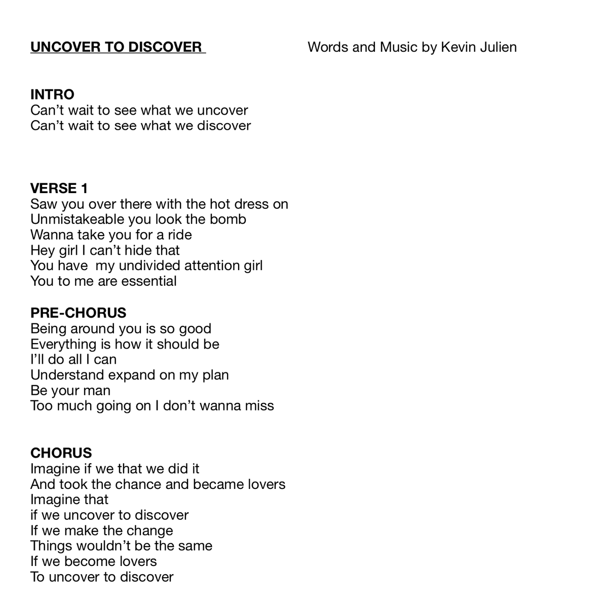 Uncover To Discover (Lyrics)