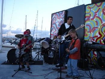 Dylan and Cole on guitar; Mark on bass; Bailey and Ed Fletcher on drums
