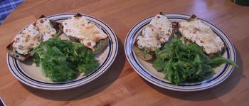 Arugula Pesto Baguette Pizza with Salad
