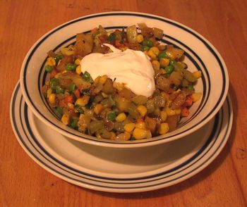 Vegetable Hash with Yogurt
