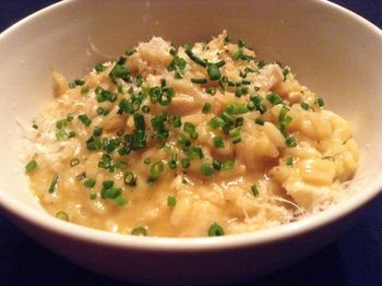 Risotto and Porcini Cream with Truffles, Parmesan and Chives
