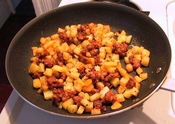 Hot Italian Sausage and Potato Hash
