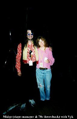 with stage manager Midge on 70's night (him not me)
