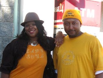 MS. CRYSTAL & J.O.T. getting ready to perform at 2009 DIXIE CLASSIC FAIR.
