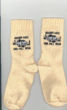 SOUL-FULL WEAR mens beige casual dress socks(Embroided Soul-full logo with words)
