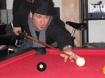 Shootin' some pool at the studio......
