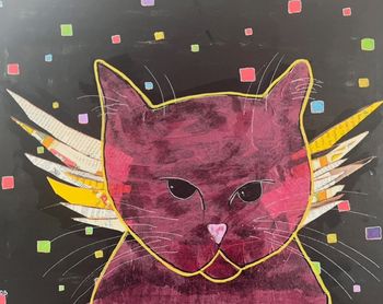 Reddish Close Up Winged Kitty Collage
