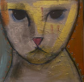Deep Yellow Cat Close Up
