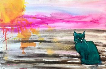Blue Black Cat Sunrise
