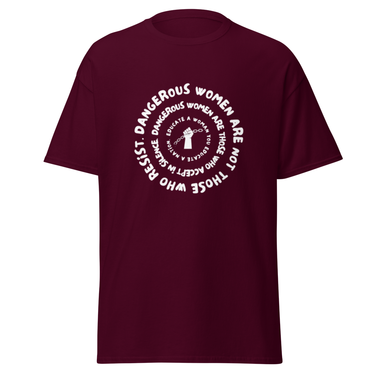 Burgundy Dangerous Women cotton T's