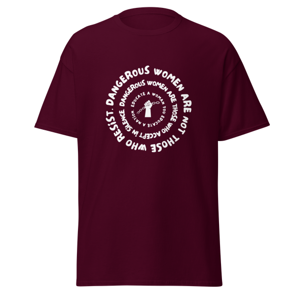 Burgundy Dangerous Women cotton T's