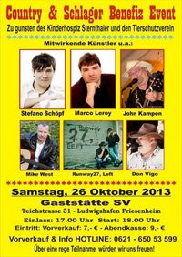 Runway 27, Left @ Country und Schlager Benefiz Event, Gaststätte SV, Ludwigshafen/Deutschland