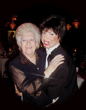 Pompano Beach, FL.- In her finale’ make-up, Bethany greets her favorite Aunt, Alice Vosen, after the show who is also a performer with the Broadway Ziegfeld Follies.  Right after this picture was ta
