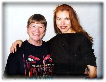 After a recent fitting, Bethany visits with Bobbe Cartwright, Excalibur Casino "Tournament of Kings" show costume maker, who is also a long time friend of Bethany's and her favorite Las Vegas costume
