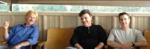 Relaxing backstage - Richard, Wyatt & Dan
