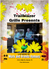 Mark and Brenda Ramsey At Trailblazer Grille in Burnet