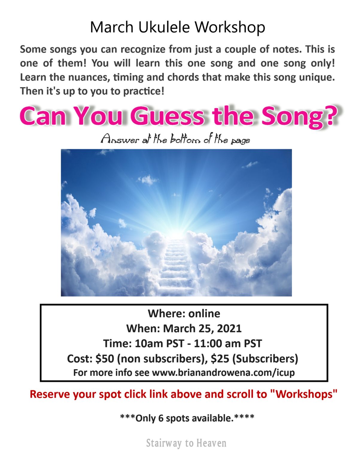 March Workshop - Guess this song!