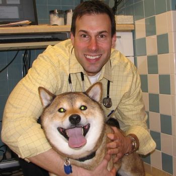 Another one with Dr. Joshua and one of his favorite patients Rocco!
