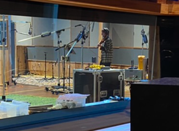 Kyle Dillingham recording fiddle
