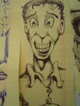 SKINNY MAN, pen and ink by Olin Smith.
