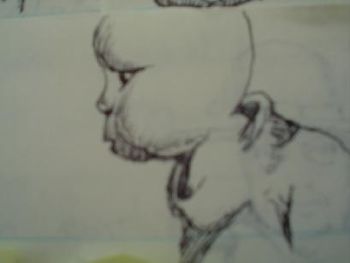 BABYHEAD, pen and ink by Olin Smith.
