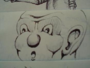 SURPRISE, pen and ink by Olin Smith.
