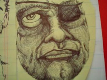 EYEPATCH, pen and ink by Olin Smith.

