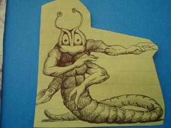 FOUR-ARM, pen and ink by Olin Smith.
