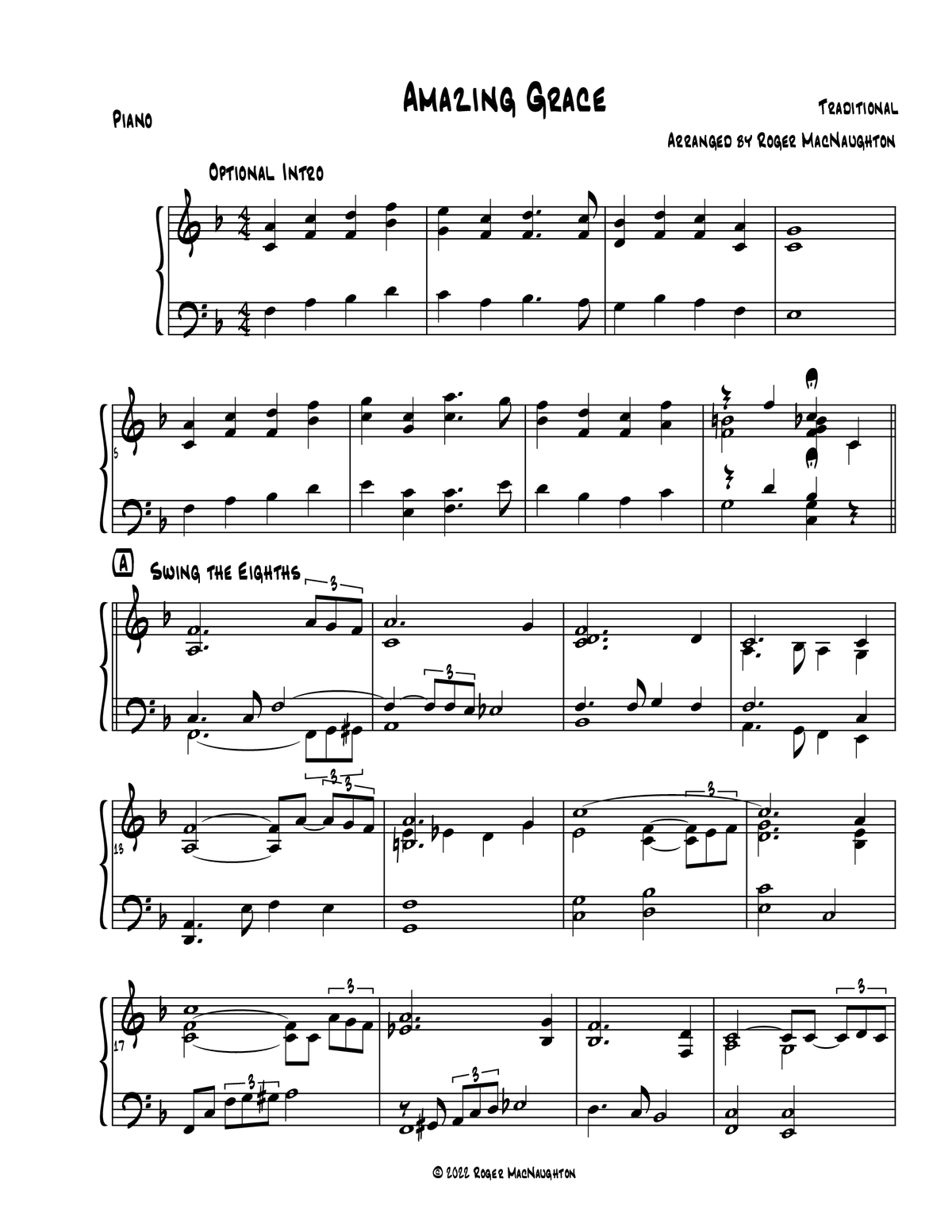 AMAZING GRACE - FREE Digital Sheet Music Download