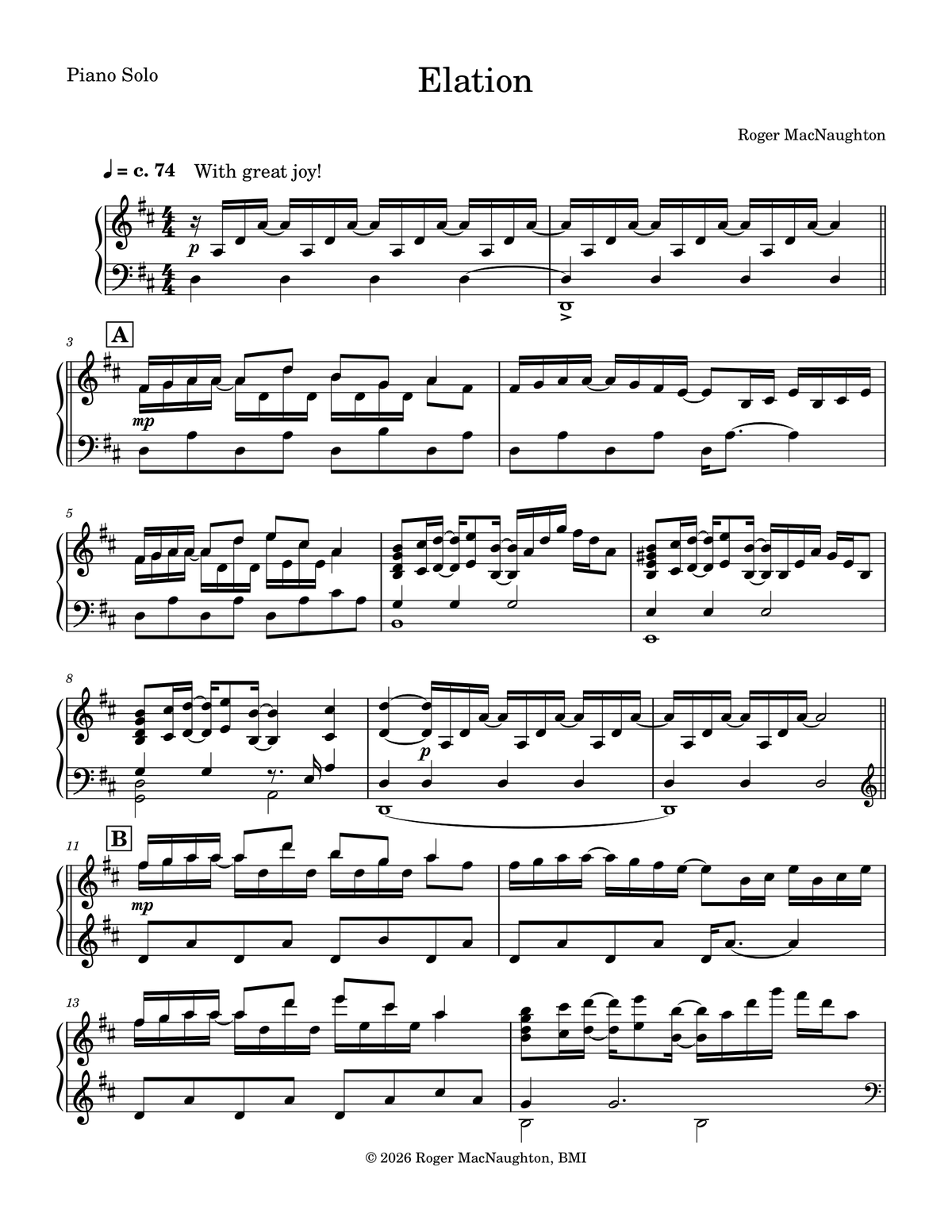 "ELATION" - Sheet Music for Piano