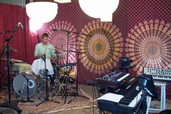 Star Hill's Ryan Anderson jammin' and sound checkin' drums
